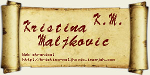Kristina Maljković vizit kartica